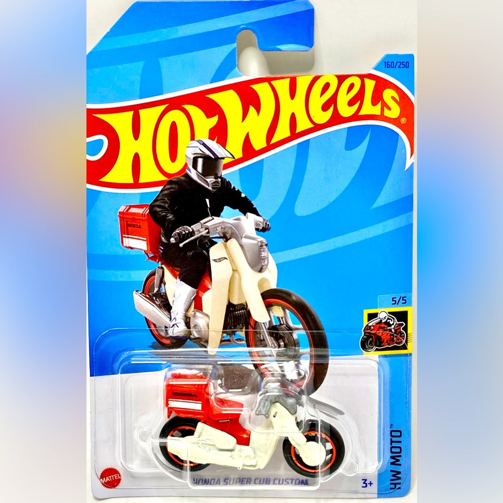 ✅ 🚗 4/$20 🚗 NEW MATTEL HOT WHEELS 5/5 HW MOTO HONDA SUPER CUB CUSTOM #160/250